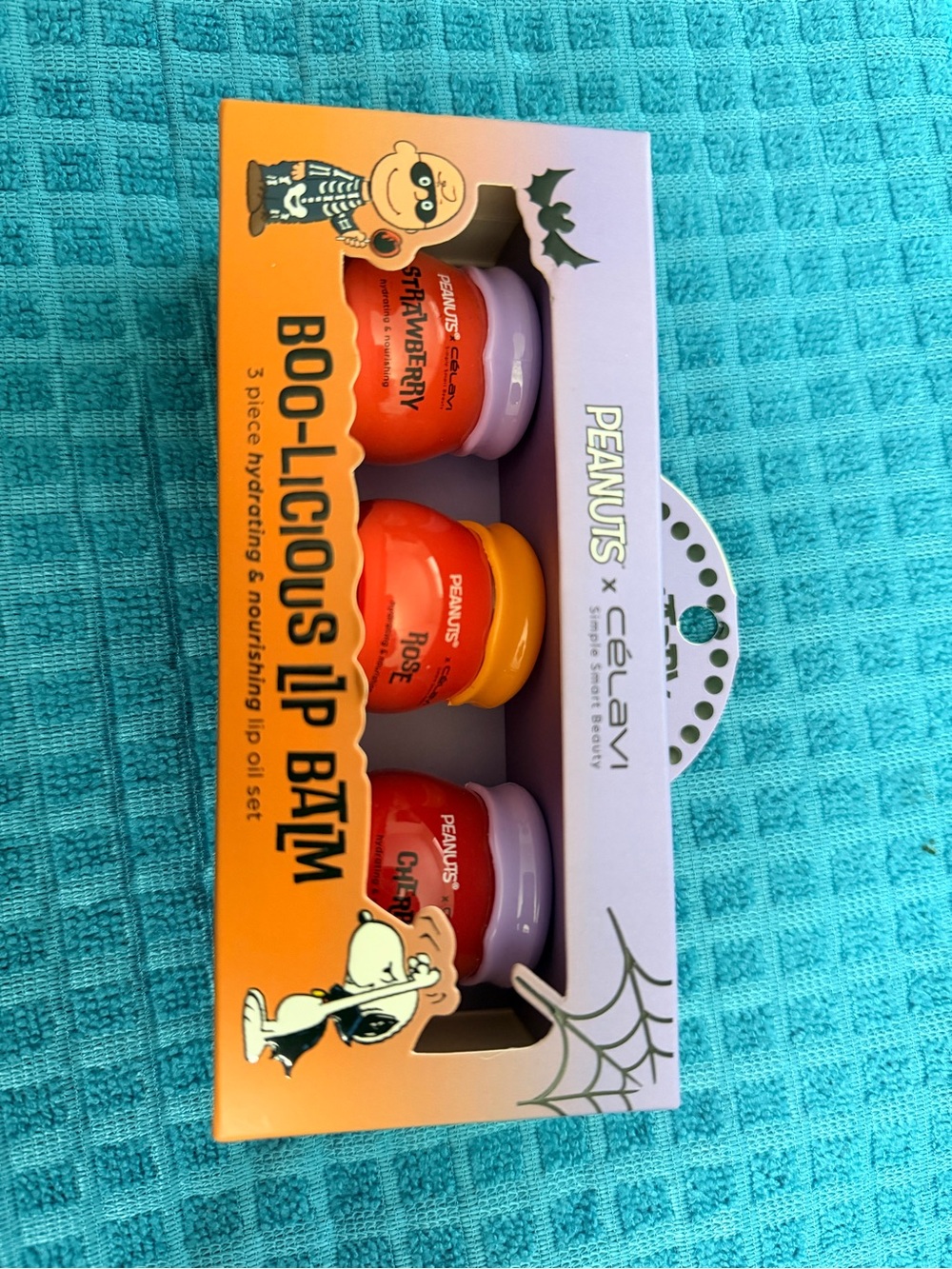 Peanuts x Celavi Boo-licious Lip Balm Set - Red, Orange, Purple